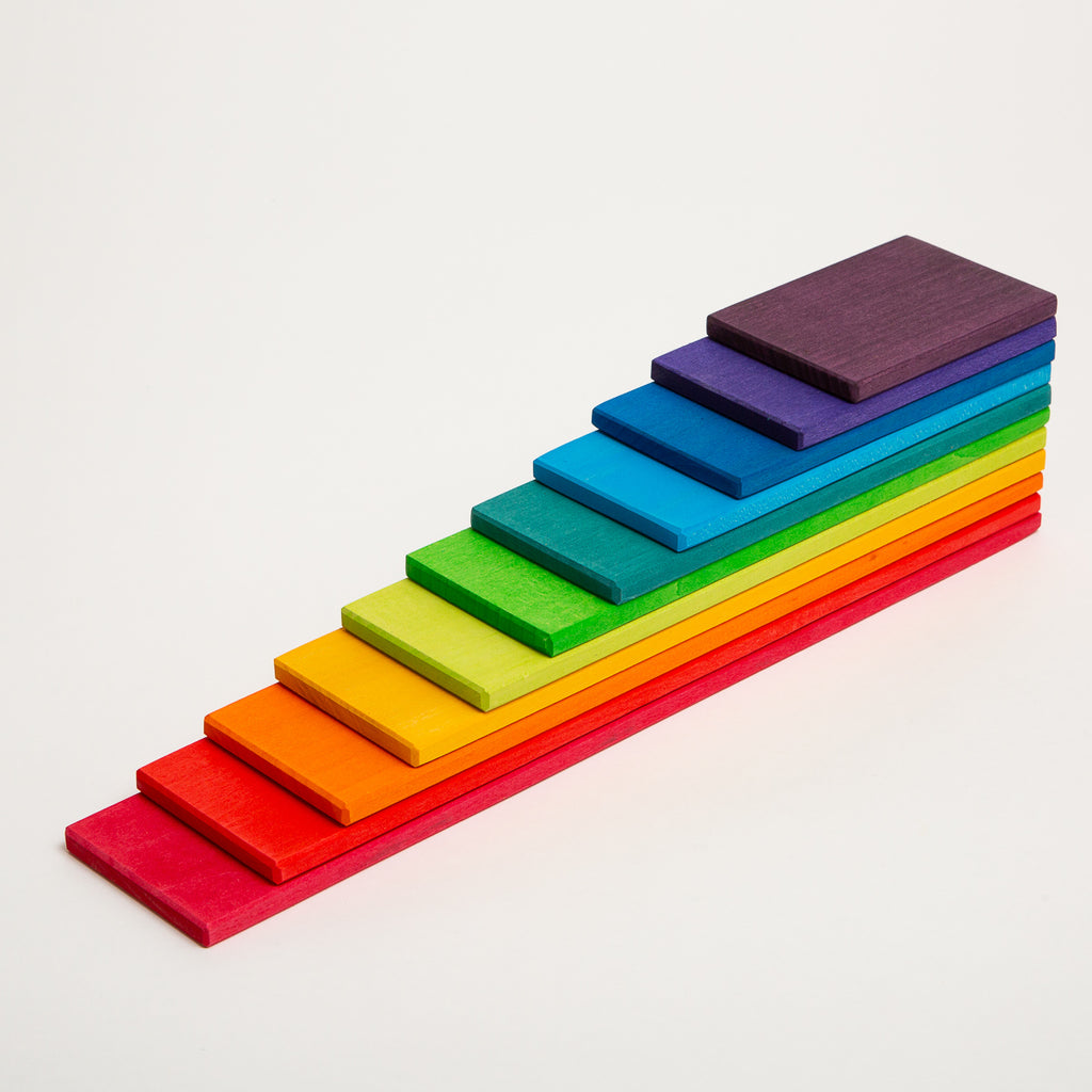 Rainbow Building Boards - Grimm's Spiel & Holtz - The Acorn Store - Wooden Toy