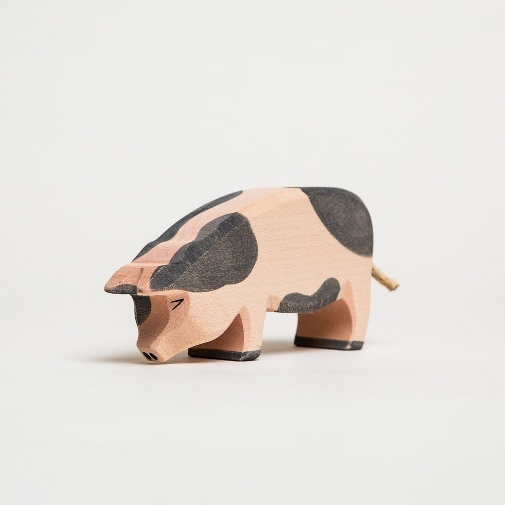 Pig Spotted Head Low - Ostheimer Wooden Toys - The Acorn Store - Décor