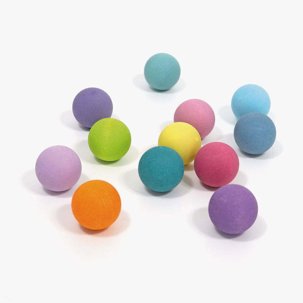 Small Pastel Balls - Grimm's Spiel & Holtz - The Acorn Store - Wooden Toy