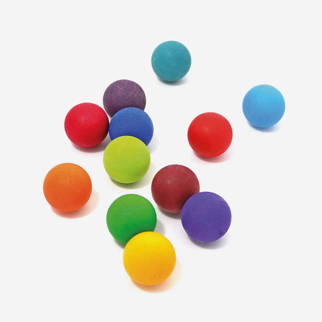Small Rainbow Balls - Grimm's Spiel & Holtz - The Acorn Store - Wooden Toy
