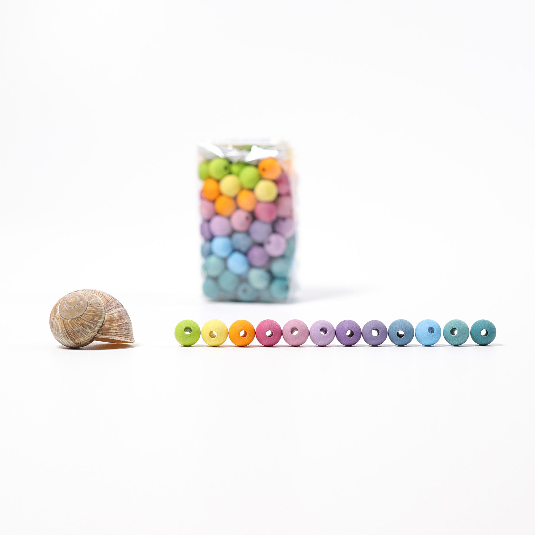 Grimm's Pastel Wooden Beads Small 12mm - 120 pieces – Elenfhant