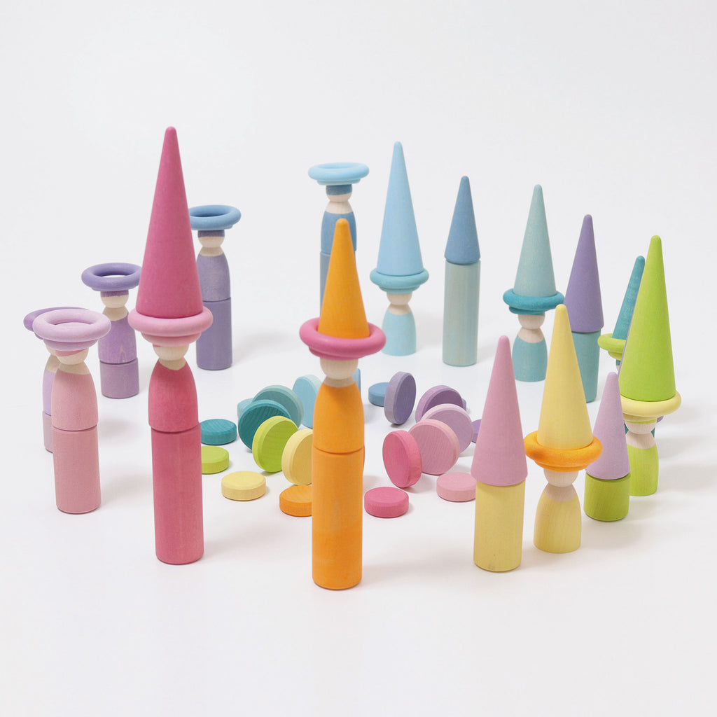 Pastel Rainbow Friends - Grimm's Spiel & Holtz - The Acorn Store - Wooden Toy