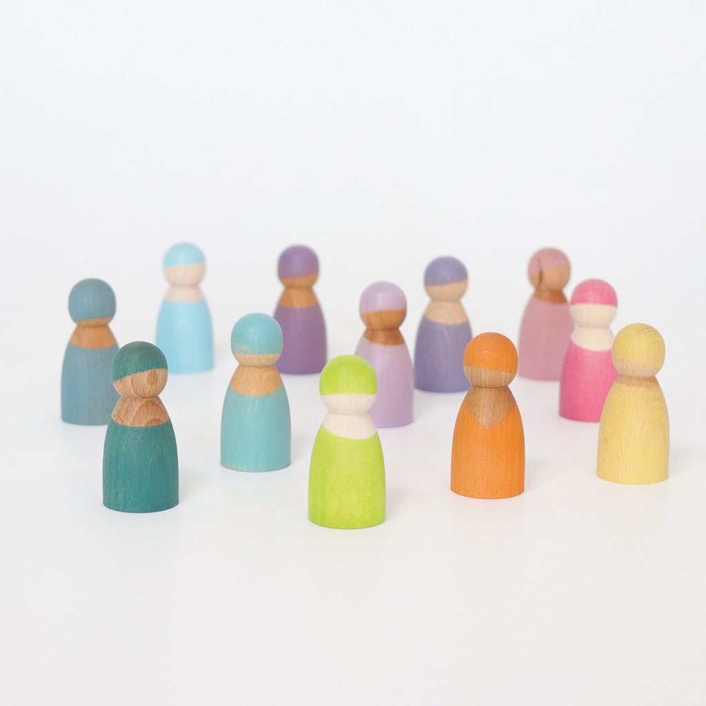 Pastel Rainbow Friends - Grimm's Spiel & Holtz - The Acorn Store - Wooden Toy