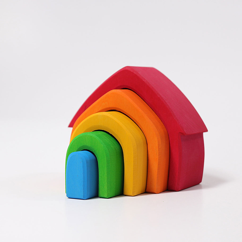 Colorful House - Grimm's Spiel & Holtz - The Acorn Store - Wooden Toy