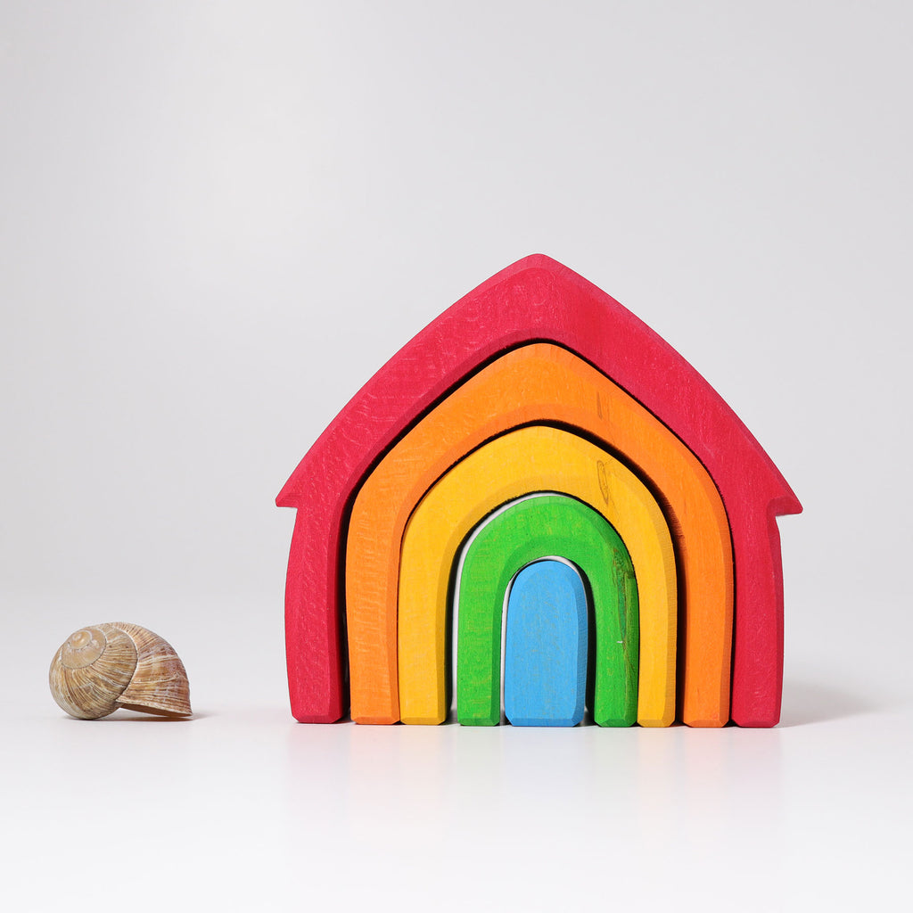 Colorful House - Grimm's Spiel & Holtz - The Acorn Store - Wooden Toy