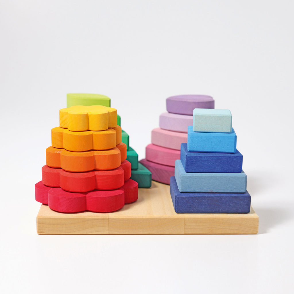 Stacking Game Shapes - Grimm's Spiel & Holtz - The Acorn Store - Wooden Toy