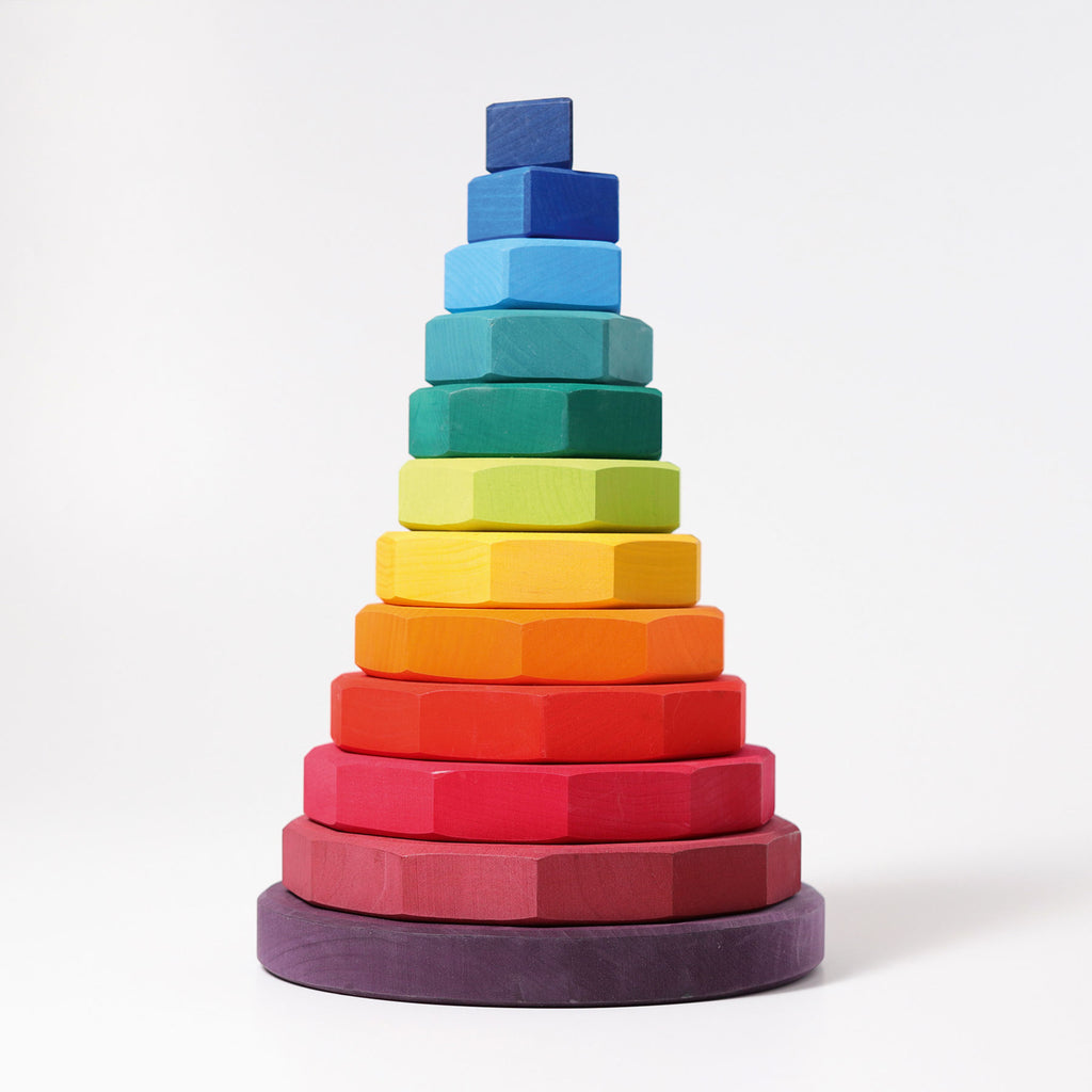 Giant Geometrical Stacking Tower - Grimm's Spiel & Holtz - The Acorn Store - Wooden Toy