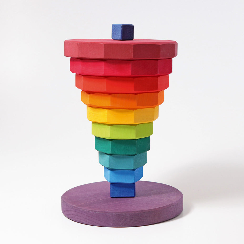 Giant Geometrical Stacking Tower - Grimm's Spiel & Holtz - The Acorn Store - Wooden Toy