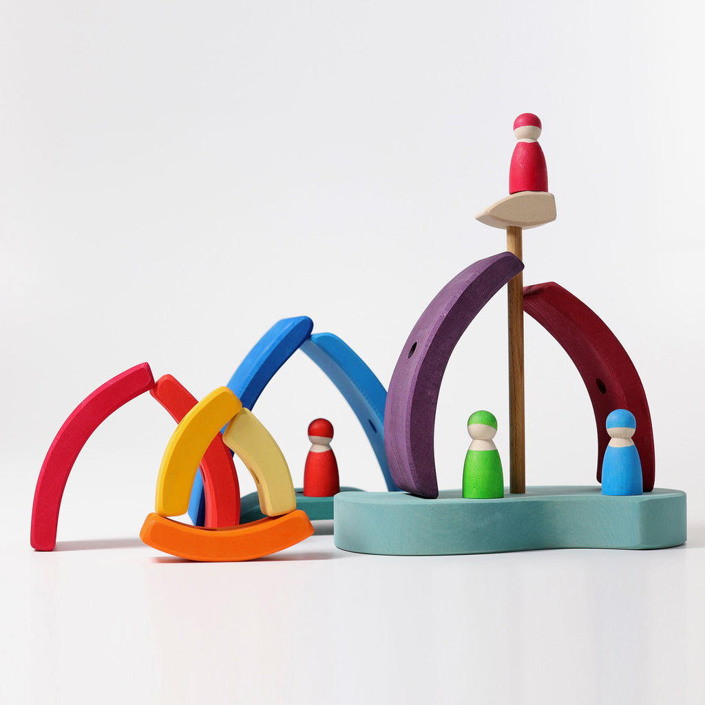 Boat Stacking Tower - Grimm's Spiel & Holtz - The Acorn Store - Wooden Toy