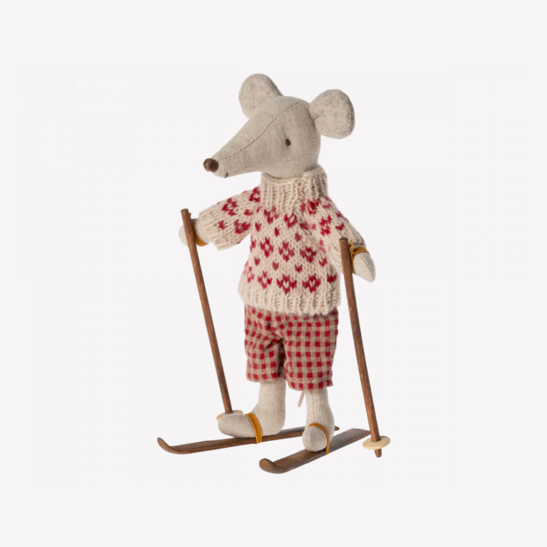 Ski and Ski Poles, Mum & Dad Mouse – The Acorn Store