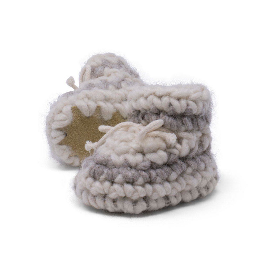 Newborn Slipper - Cream With Stripe - Padraig Cottage - The Acorn Store