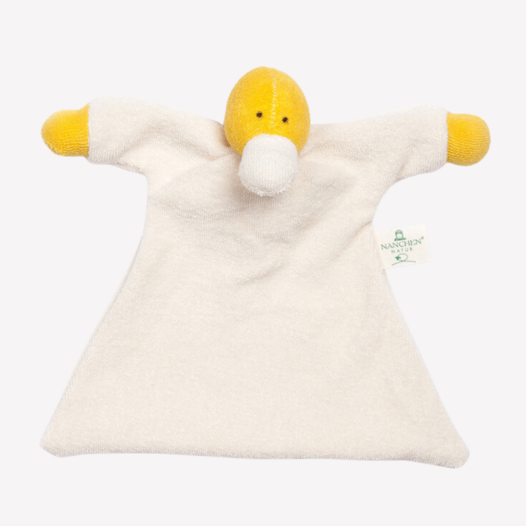 Sweet, soft, cuddly and perfect for baby. Lovingly handmade duck to be just right for tiny hands to grasp and hold. Soothing, cozy, wonderfully soft and adorable to look at. Great at home or on the go and a perfect gift!