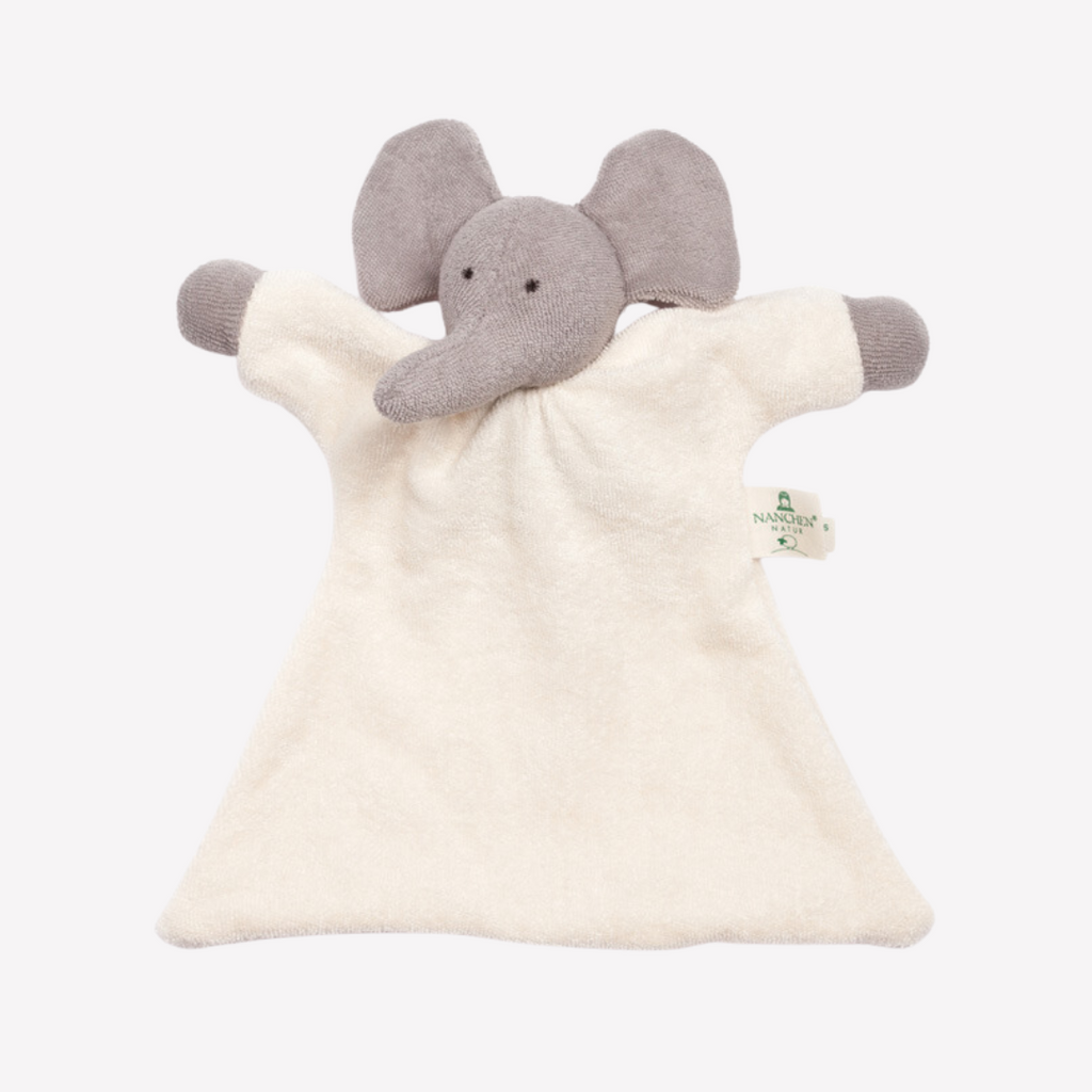 Elephant - Soother - All Natural/Organic
Sweet, soft, cuddly and perfect for baby. Lovingly handmade to be just right for tiny hands to grasp and hold. Soothing, cozy, wonderfully soft and adorable to look at. Great at home or on the go and a perfect gift!  Made from Organic cotton and Organic Wool
