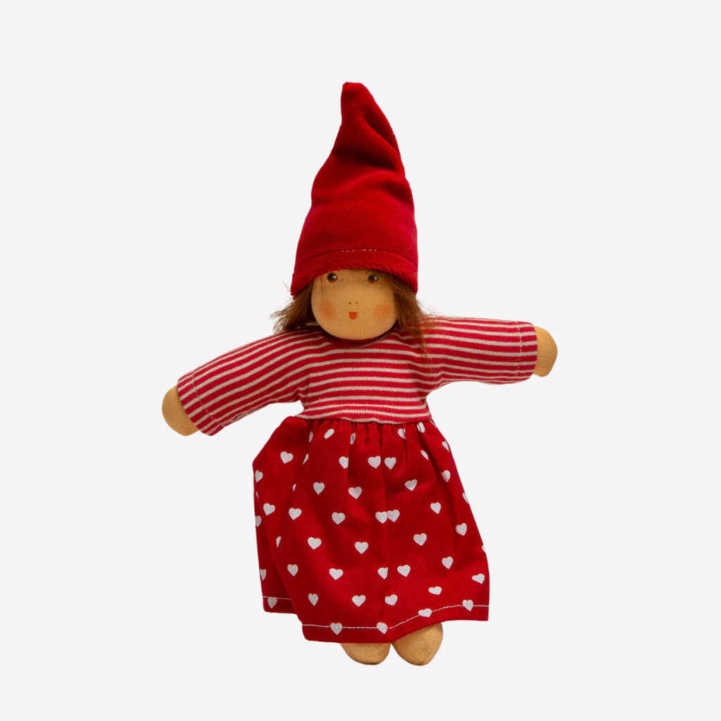 Sweet and soft, so cuddly elf... a perfect little companion. Lovingly handmade to be just right for little hands to hold and love for a lifetime. Wonderfully charming and adorable to look at, the subtle expression is calming and comforting. A friend to have along for a walk, a day at the park, a nap or anytime or an exquisite gift!
