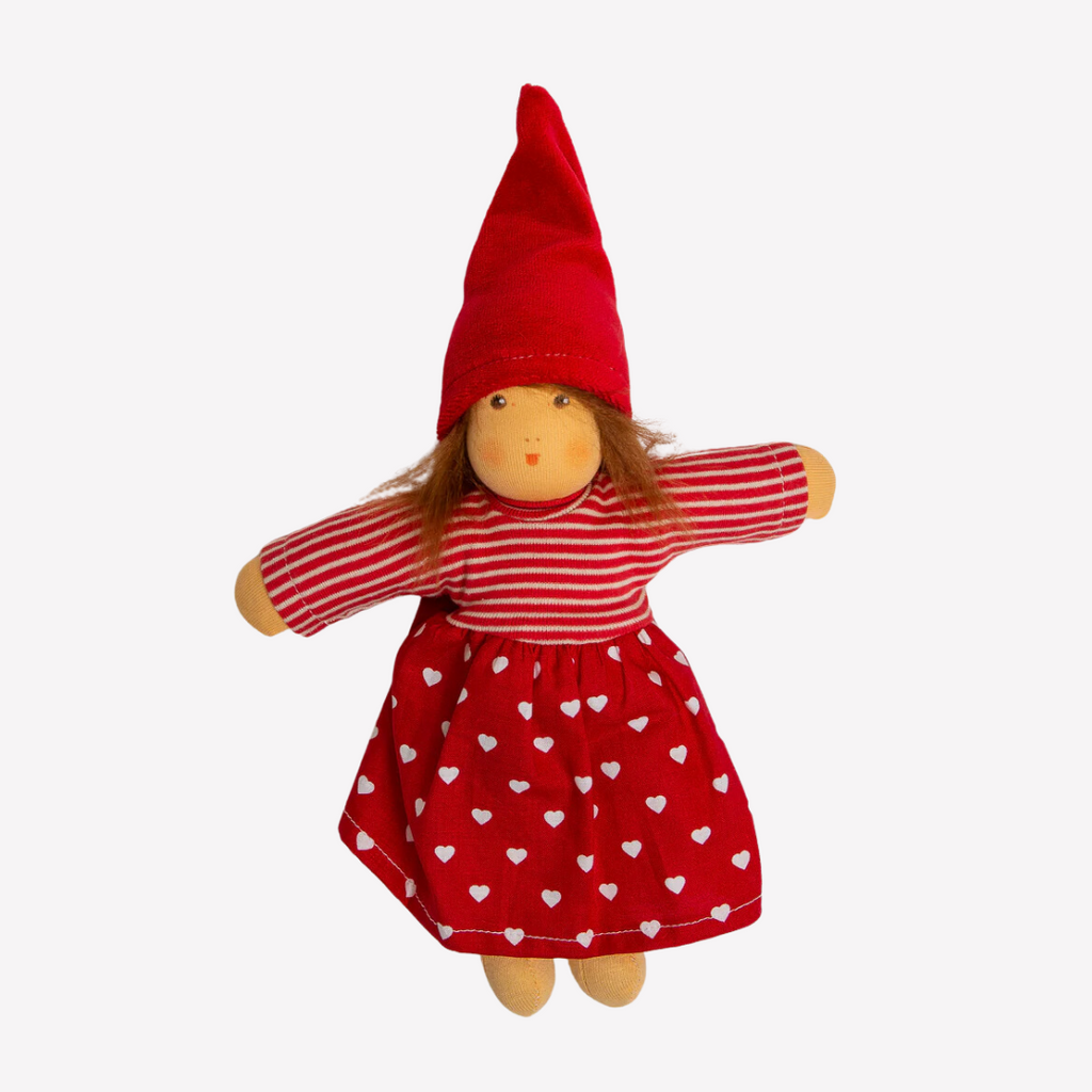 Sweet and soft, so cuddly elf... a perfect little companion. Lovingly handmade to be just right for little hands to hold and love for a lifetime. Wonderfully charming and adorable to look at, the subtle expression is calming and comforting. A friend to have along for a walk, a day at the park, a nap or anytime or an exquisite gift!