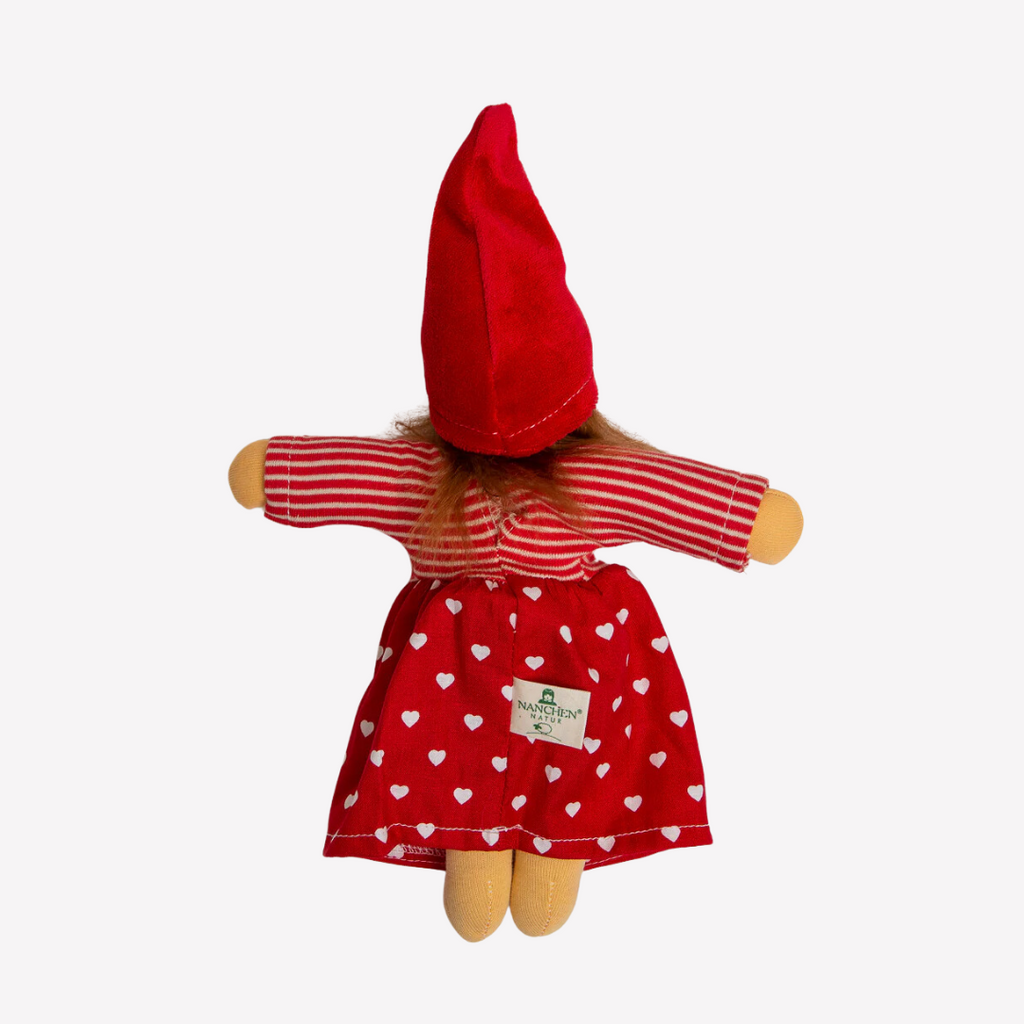 Sweet and soft, so cuddly elf... a perfect little companion. Lovingly handmade to be just right for little hands to hold and love for a lifetime. Wonderfully charming and adorable to look at, the subtle expression is calming and comforting. A friend to have along for a walk, a day at the park, a nap or anytime or an exquisite gift!