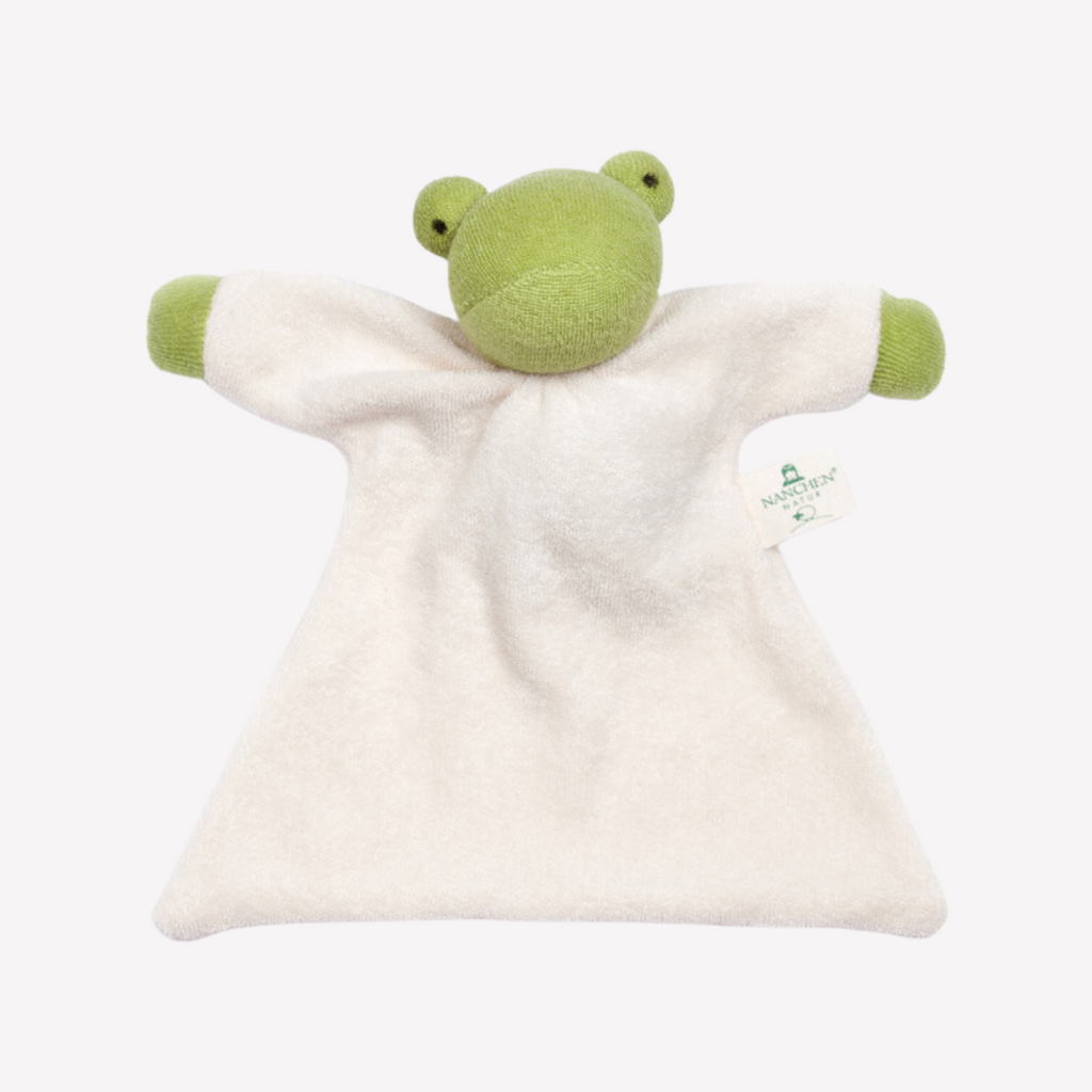 Sweet, soft, cuddly little frog and perfect for baby. Lovingly handmade to be just right for tiny hands to grasp and hold. Soothing, cozy, wonderfully soft and adorable to look at. Great at home or on the go and a perfect gift!