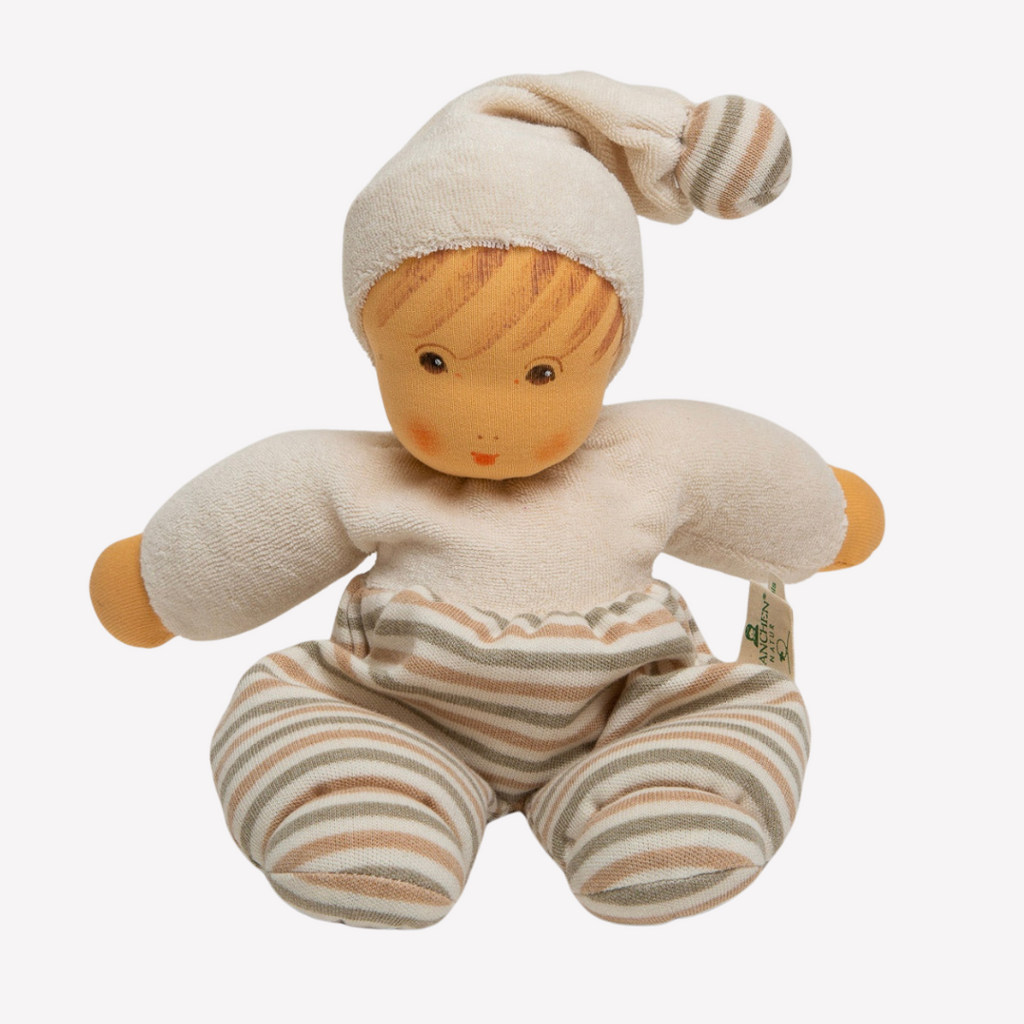 Nanchen Natur Organic Cotton and Organic Wool - Mopschen -  Lovey / Sleeping Doll Sweet, soft, cuddly and perfect for baby. Lovingly handmade to be just right for tiny hands to grasp and hold. Soothing, cozy, wonderfully soft and adorable to look at. Great at home or on the go and a perfect gift! Each sold separately.