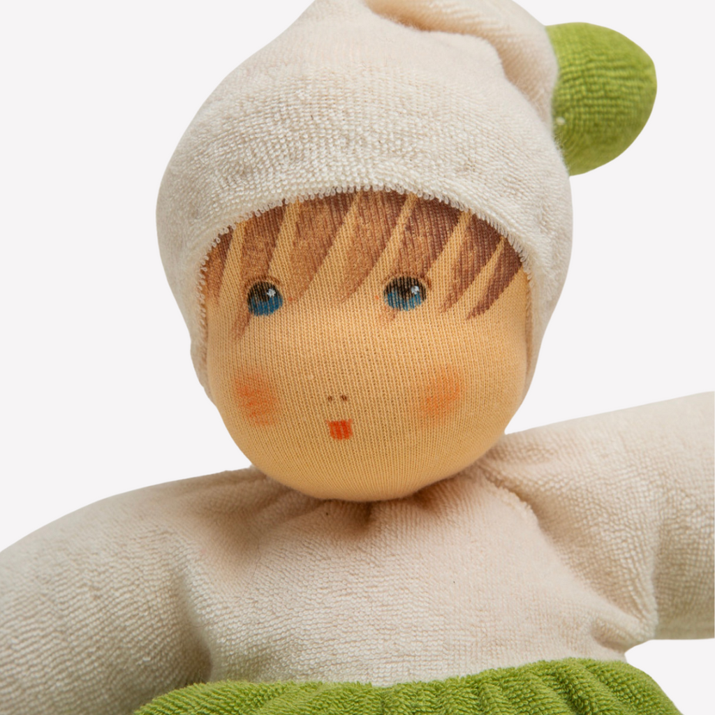 Nanchen Natur Organic Cotton and Organic Wool - Mopschen -  Lovey / Sleeping Doll Sweet, soft, cuddly and perfect for baby. Lovingly handmade to be just right for tiny hands to grasp and hold. Soothing, cozy, wonderfully soft and adorable to look at. Great at home or on the go and a perfect gift! Each sold separately.