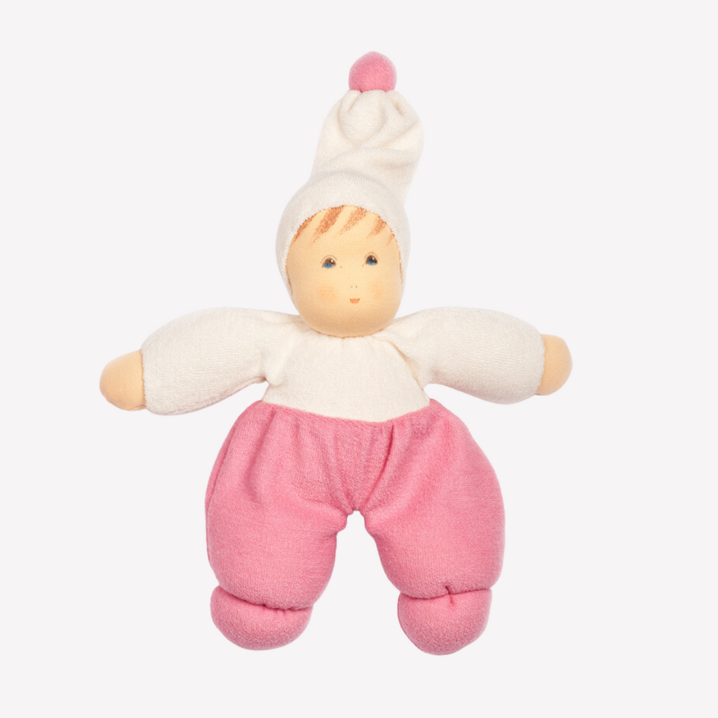 Nanchen Natur Organic Cotton and Organic Wool - Mopschen -  Lovey / Sleeping Doll Sweet, soft, cuddly and perfect for baby. Lovingly handmade to be just right for tiny hands to grasp and hold. Soothing, cozy, wonderfully soft and adorable to look at. Great at home or on the go and a perfect gift! Each sold separately.