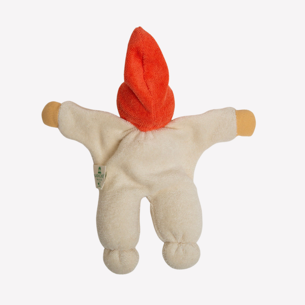 With a sweet smile, this adorable and incredibly soft doll will quickly become your little one's best friend. Soft to cuddle, sweet and friendly, a perfect companion for naps, car rides and perhaps a stroll in the park.   
Organic Cotton and Organic Wool
