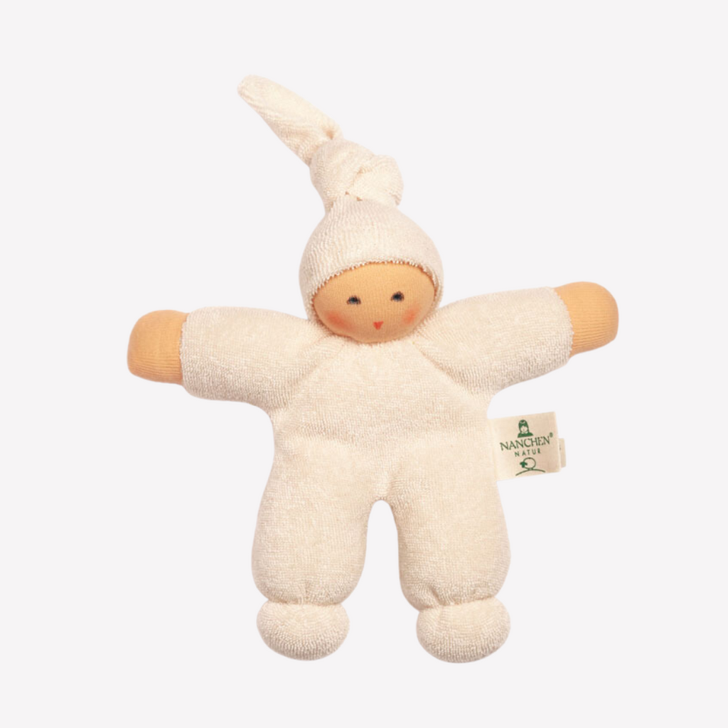 Sweet, soft, cuddly and perfect for baby. Lovingly handmade to be just right for tiny hands to grasp and hold. Wonderfully soft and adorable to look at. Great at home or on the go and a perfect gift! Each sold separately. Organic Cotton and organic wool