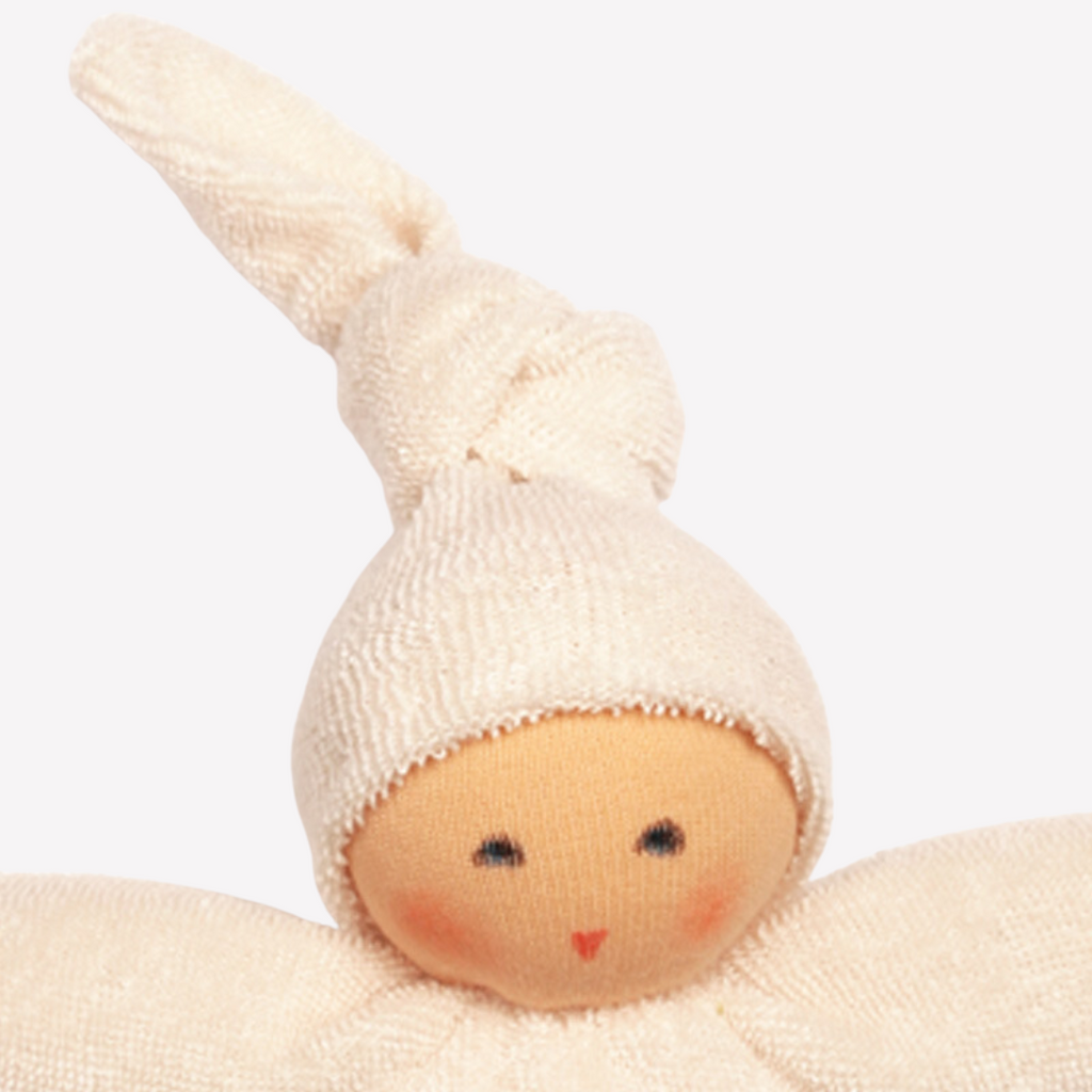Sweet, soft, cuddly and perfect for baby. Lovingly handmade to be just right for tiny hands to grasp and hold. Wonderfully soft and adorable to look at. Great at home or on the go and a perfect gift! Each sold separately. Organic Cotton and organic wool