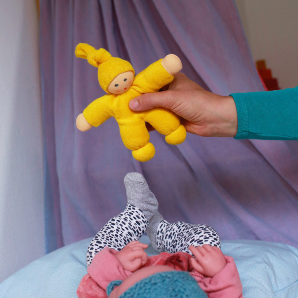 Sweet, soft, cuddly and perfect for baby. Lovingly handmade to be just right for tiny hands to grasp and hold. Wonderfully soft and adorable to look at. Great at home or on the go and a perfect gift! Each sold separately. Organic Cotton and organic wool
