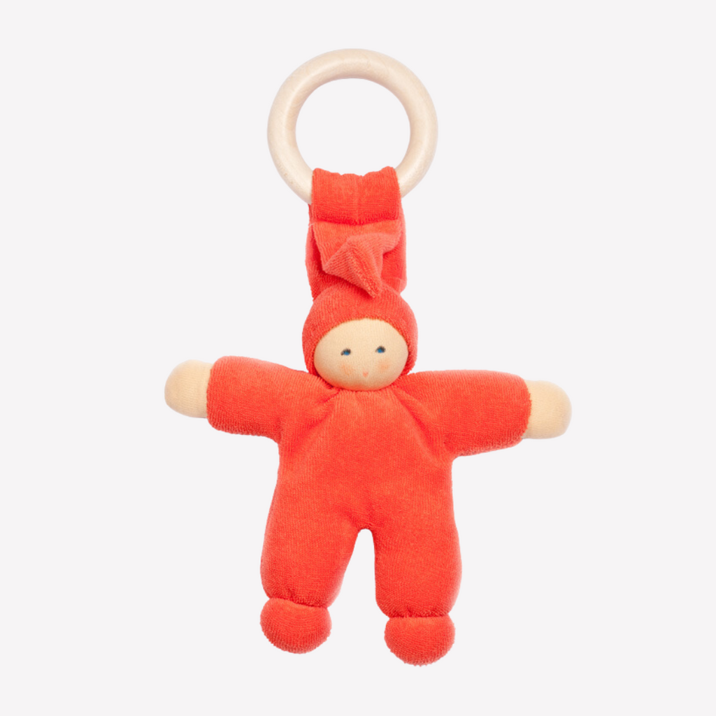 Sweet, soft, cuddly and perfect for baby. Lovingly handmade to be just right for tiny hands to grasp and hold. The wood ring is smooth and soothing on baby's gums. Wonderfully soft and adorable to look at. Great at home or on the go and a perfect gift! Each sold separately.

Organic Cotton and Organic Wool
