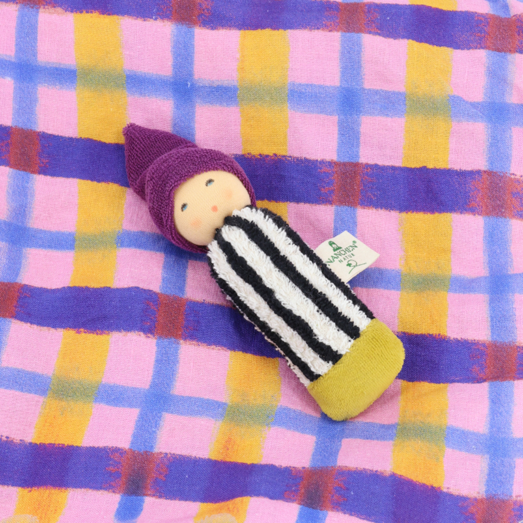 Nanchen Natur - Pencil Rattle - All Colors - Natural and Organic Absolutely adorable! Bright, engaging colors. Soft and lightly textured fabrics. These rattles are just right for little hands to grasp and hold.