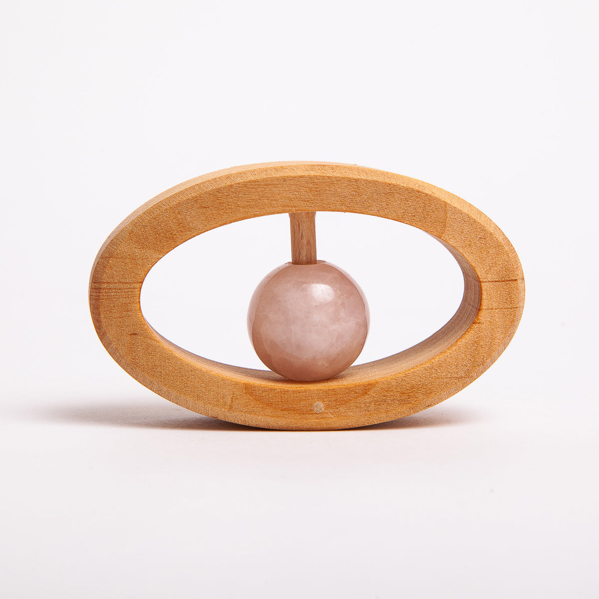 Grimms Rattle Rose Quartz and Wood The Acorn Store Grimms Rattle Rose Quartz and Wood The Acorn Store