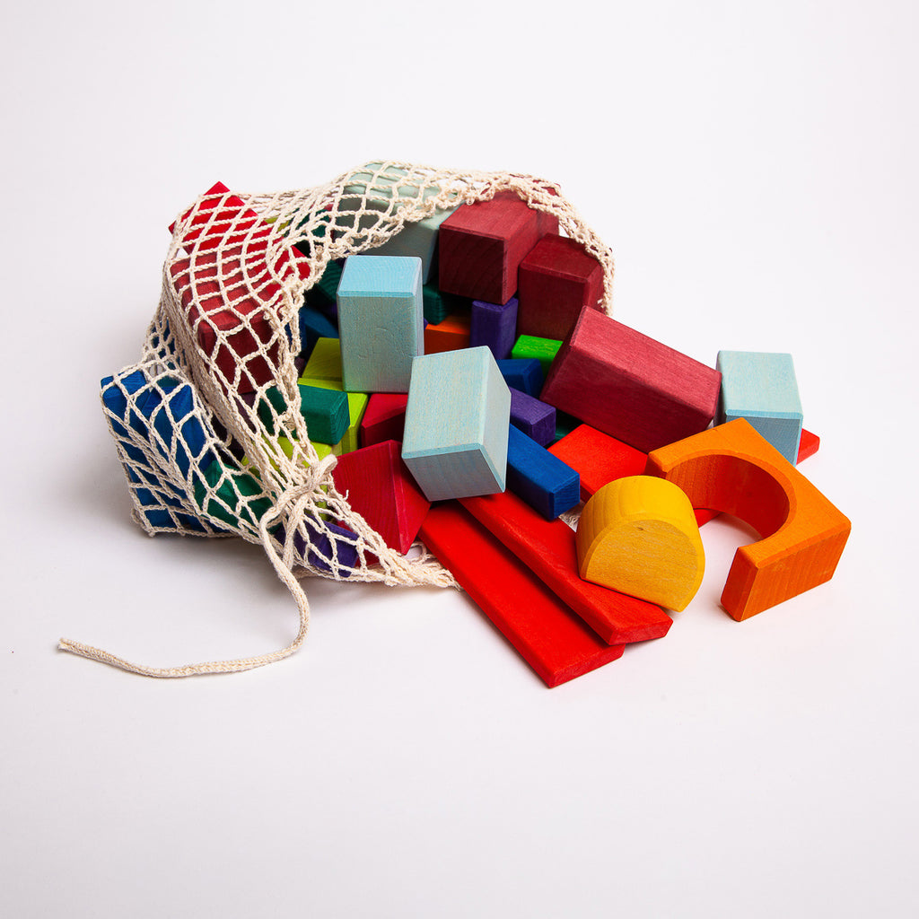 60 Colored Geo-Blocks - Grimm's Spiel & Holtz - The Acorn Store - Décor