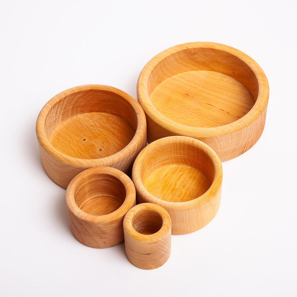 Set of Bowls Natural - Grimm's Spiel & Holtz - The Acorn Store - Wooden Toy