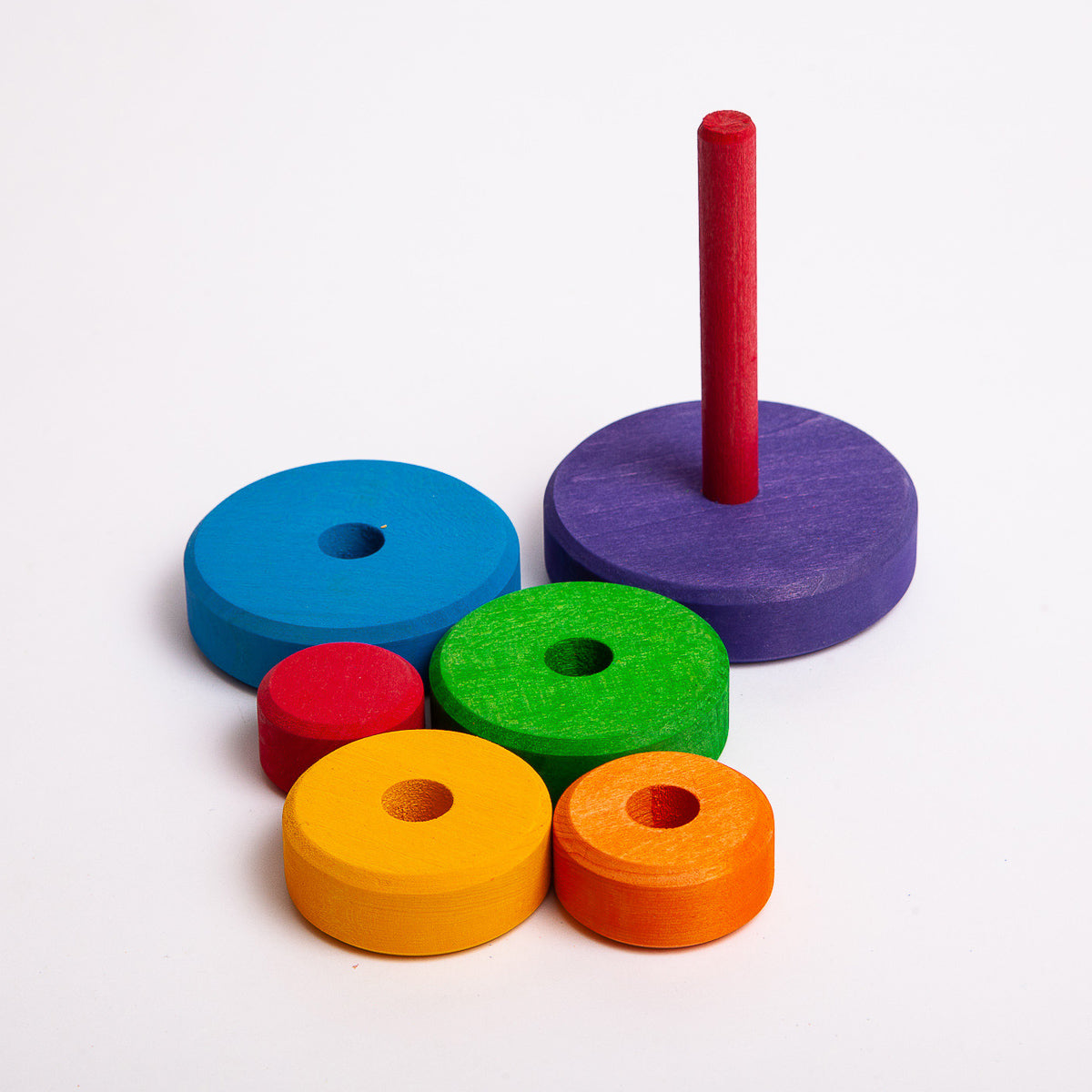 Grimms Wooden Conical Tower Small Rainbow Colors – The Acorn Store
