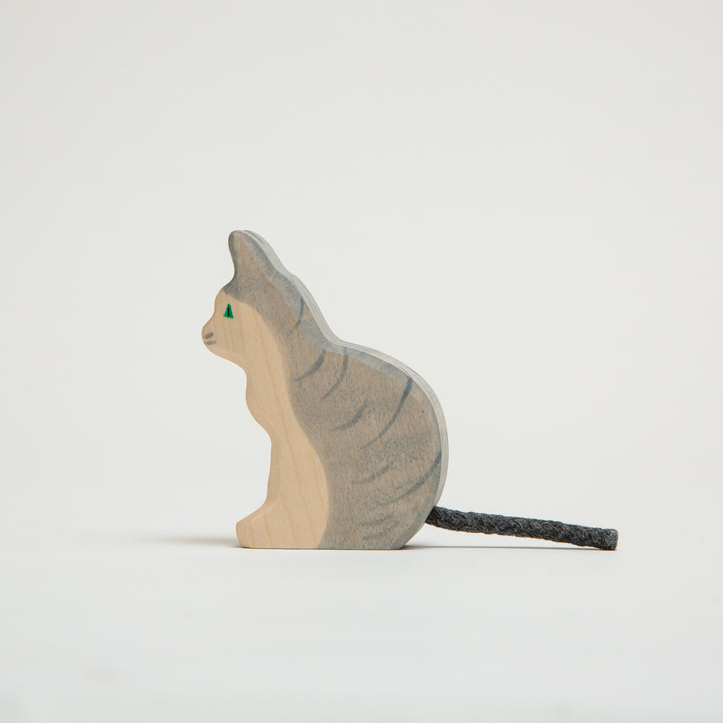 Cat - Sitting Grey - Holztiger - The Acorn Store - Décor