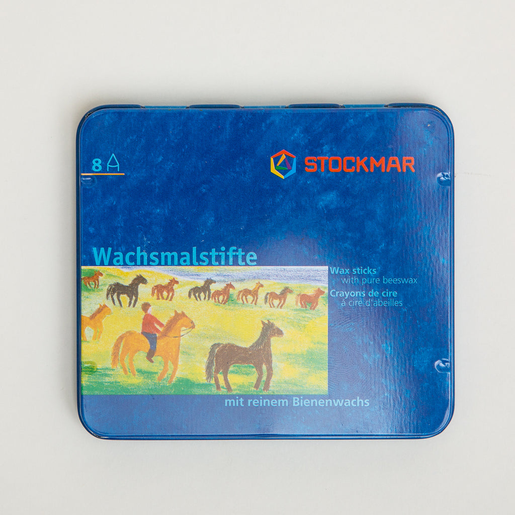 Stockmar Wax Stick Crayons Waldorf Tin Case 8 Assorted - Mercurius - The Acorn Store - Décor