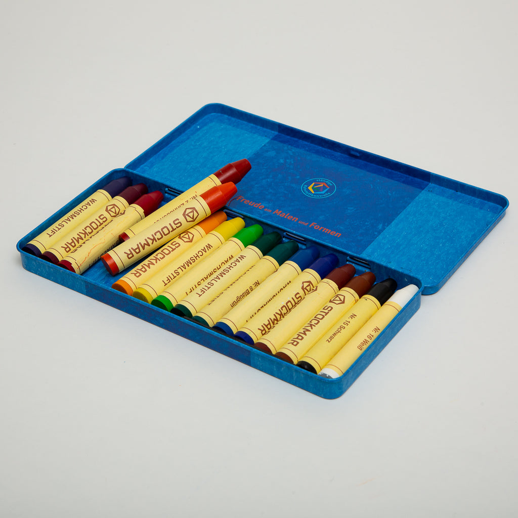 Stockmar Wax Stick Crayons Tin Case 16 Assorted - Mercurius - The Acorn Store - Décor