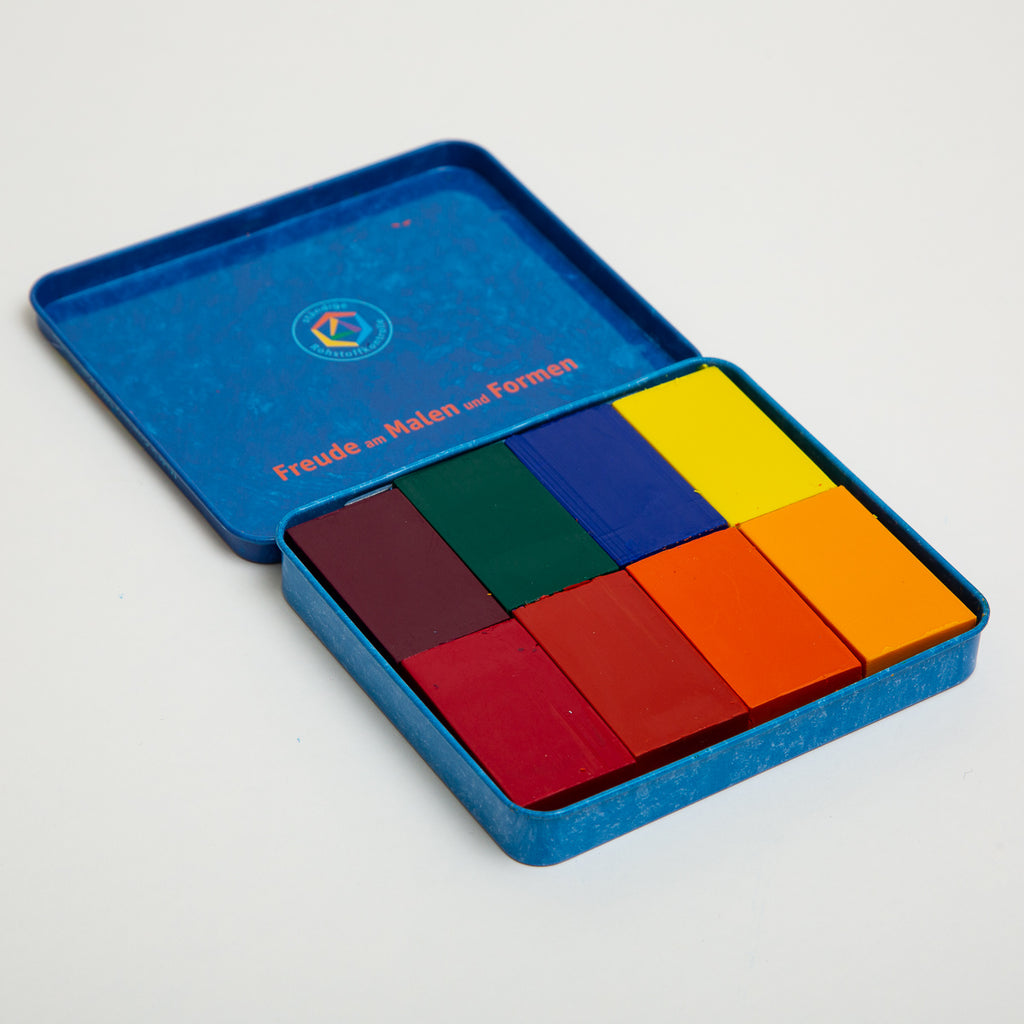 Stockmar Wax Block Crayons Waldorf Tin Case - 8 Assorted - Mercurius - The Acorn Store - Décor