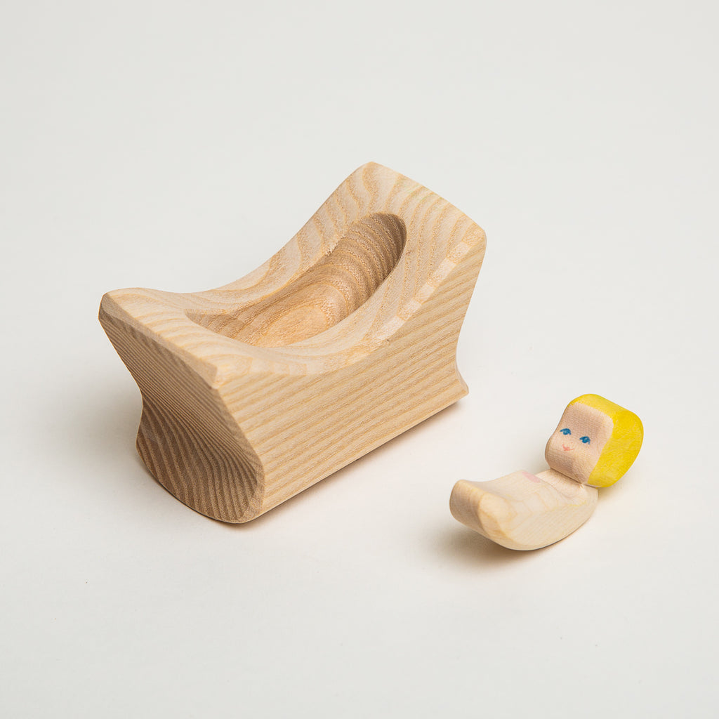 Child in Crib - Blonde Hair - Ostheimer Wooden Toys - The Acorn Store - Décor