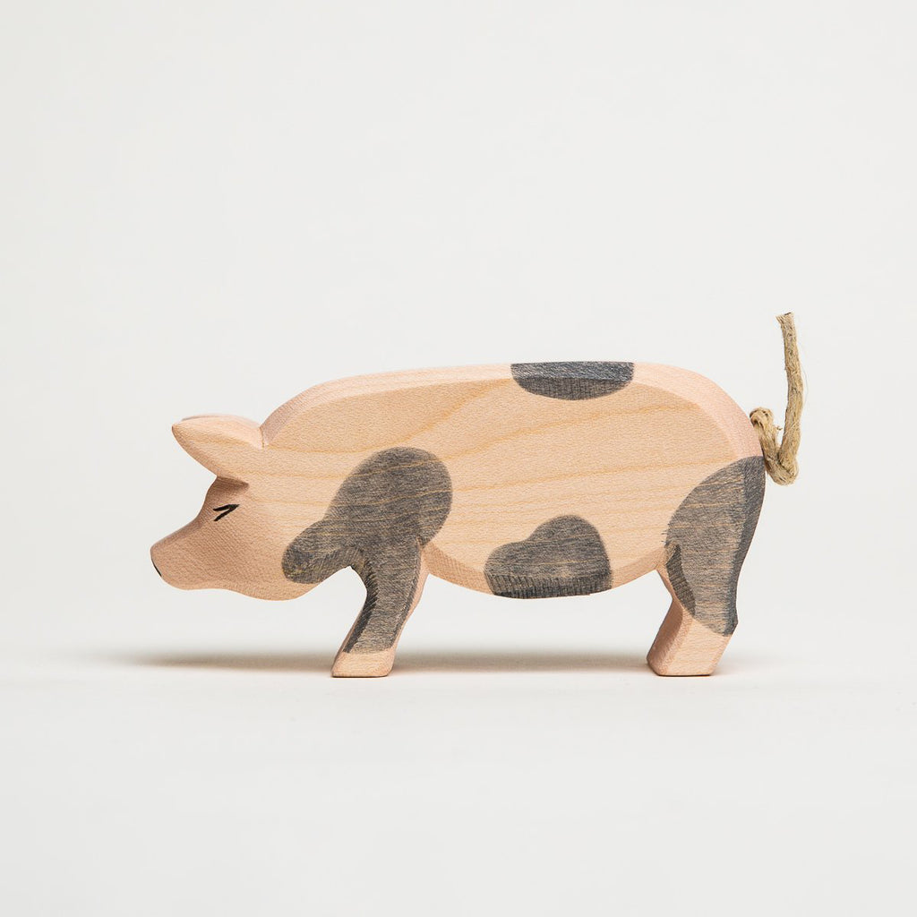Pig Spotted Head High - Ostheimer Wooden Toys - The Acorn Store - Décor
