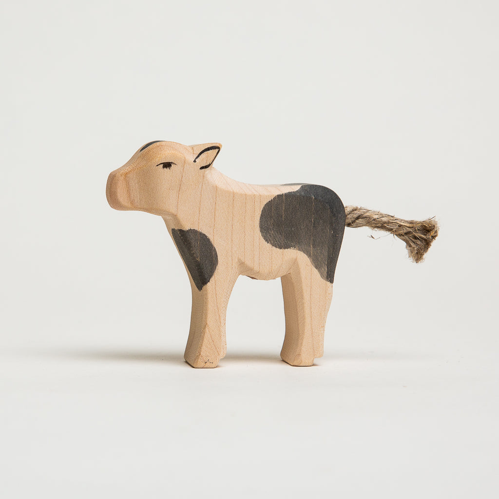 Calf Black and White Standing - Ostheimer Wooden Toys - The Acorn Store - Décor