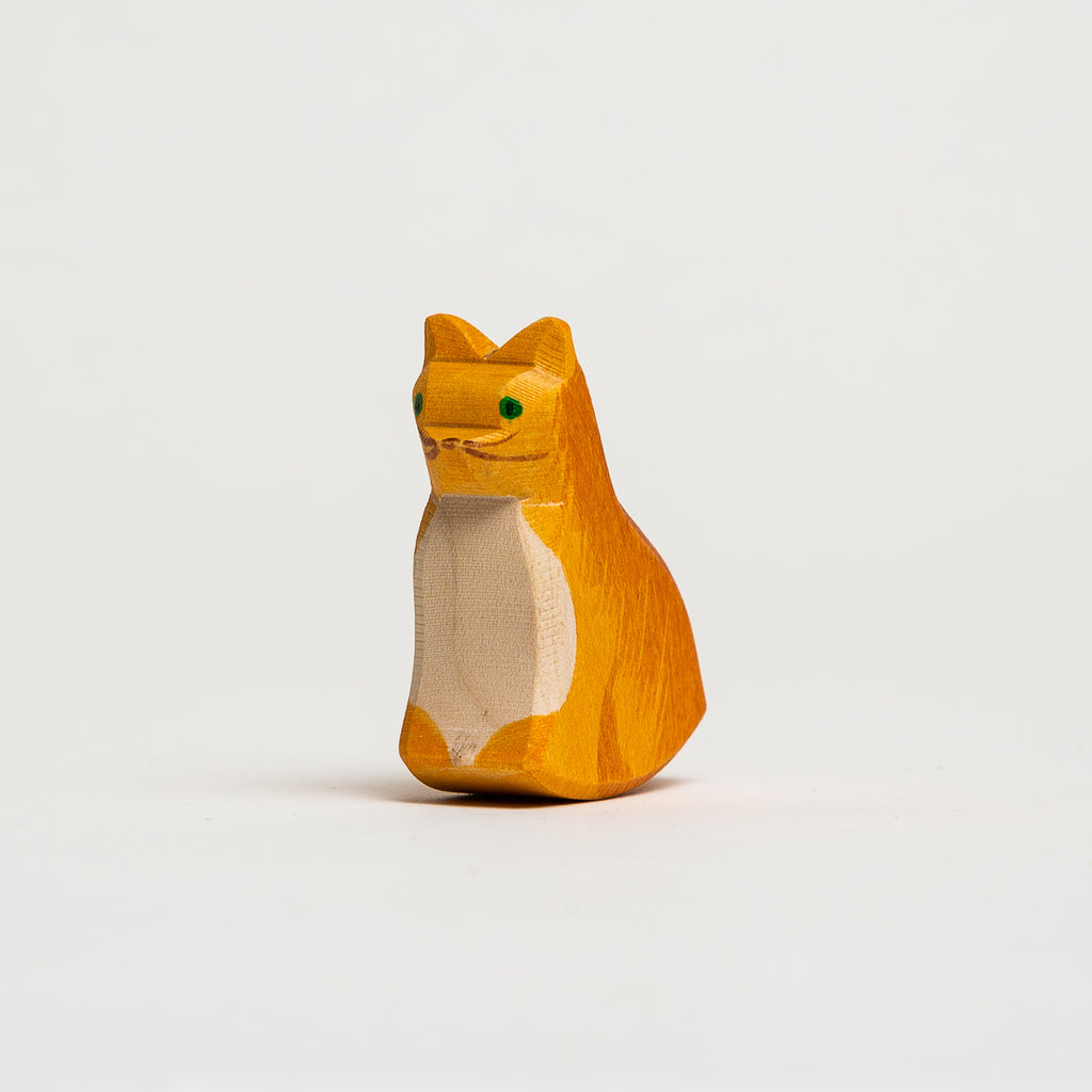 Cat Orange Sitting - Ostheimer Wooden Toys - The Acorn Store - Décor