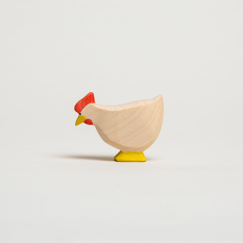 Hen White Standing - Ostheimer Wooden Toys - The Acorn Store - Décor