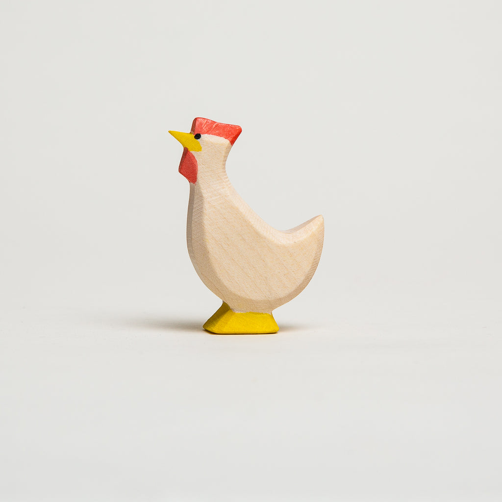 Hen White Head Up - Ostheimer Wooden Toys - The Acorn Store - Décor