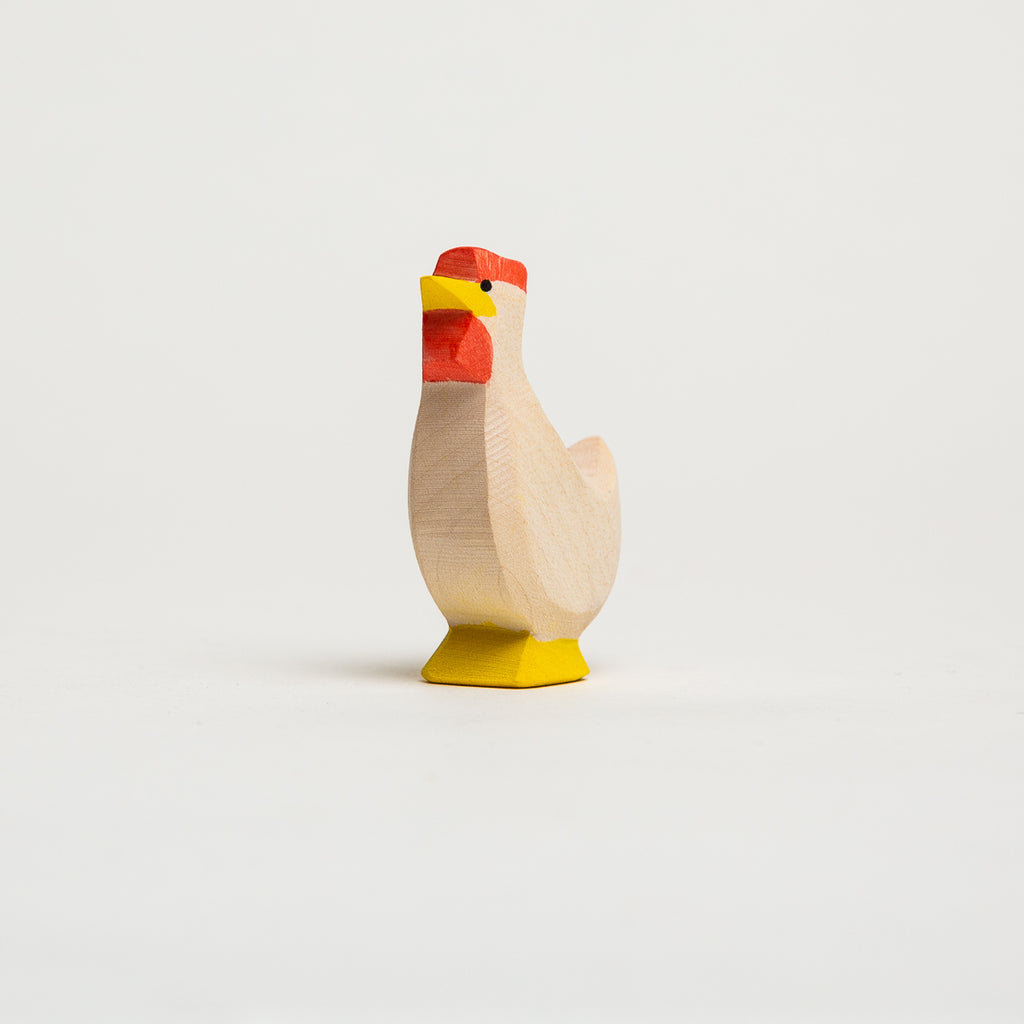 Hen White Head Up - Ostheimer Wooden Toys - The Acorn Store - Décor