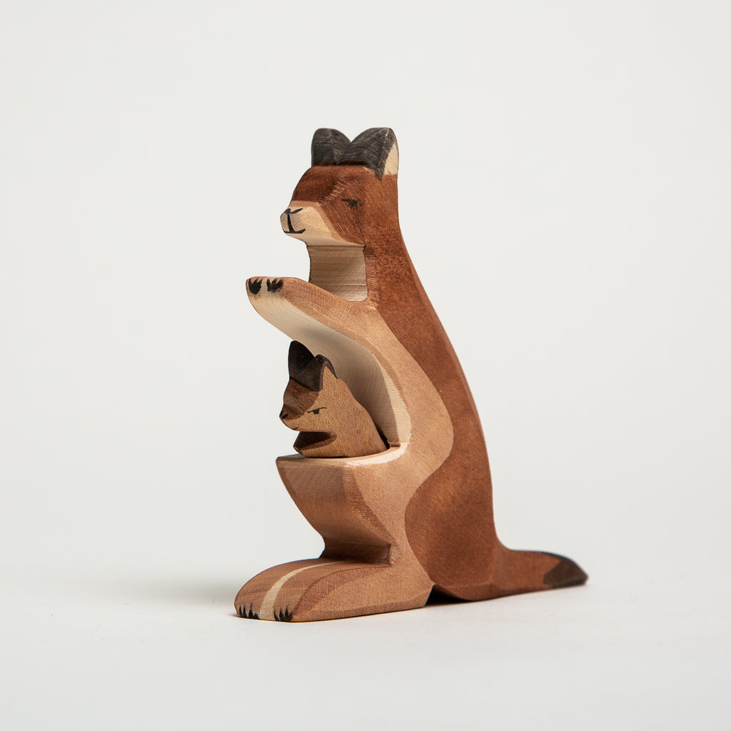 Kangaroo with Baby - Ostheimer Wooden Toys - The Acorn Store - Décor