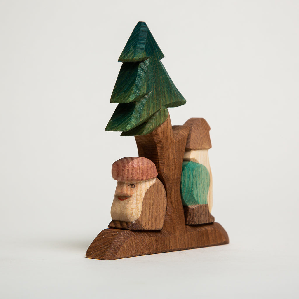 Fir Tree with Dwarves - Ostheimer Wooden Toys - The Acorn Store - Décor