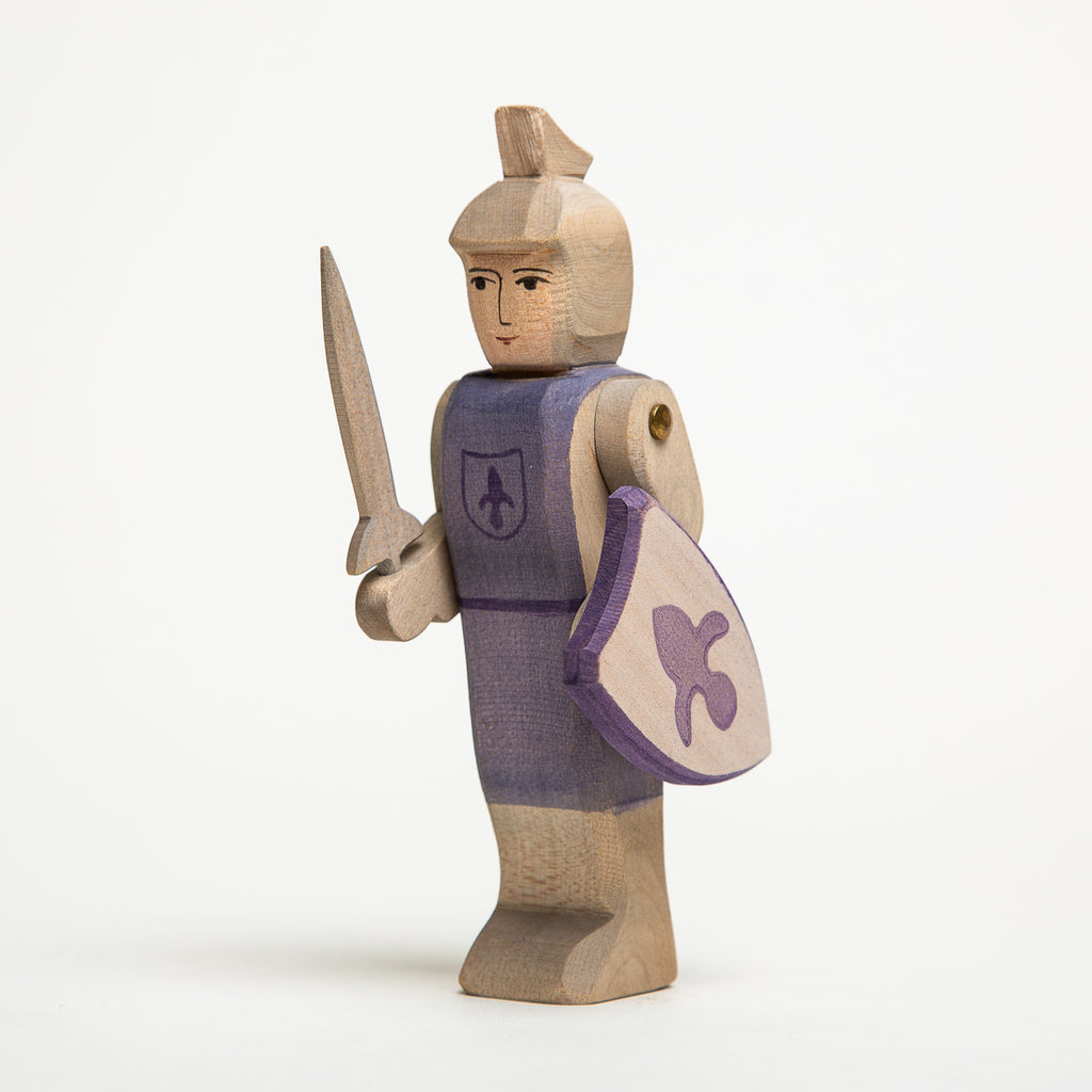 Knight Standing - Blue - Ostheimer Wooden Toys - The Acorn Store - Décor