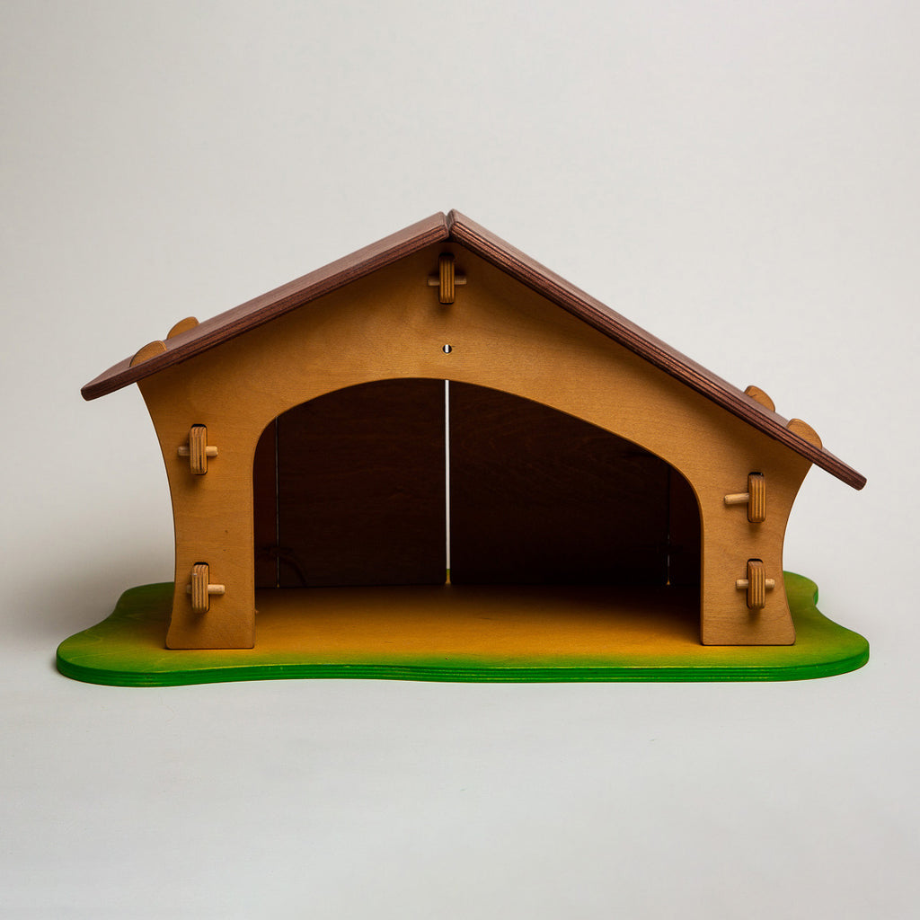 Nativity Stable with Star and Base - Ostheimer Wooden Toys - The Acorn Store - Décor