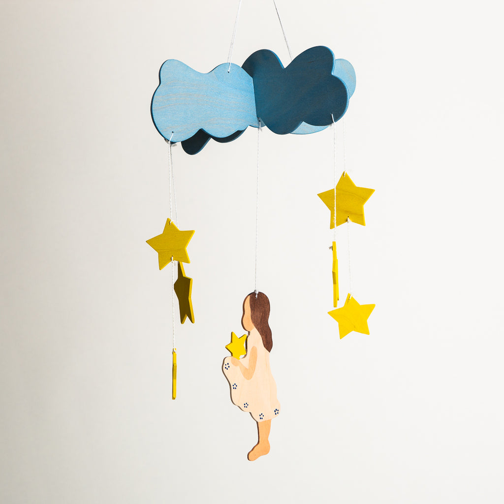 Mobile Falling Stars - Ostheimer Wooden Toys - The Acorn Store - Décor